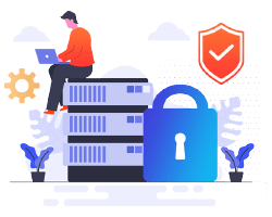 proactive-support-01 cartoon of man sitting on server indicating security